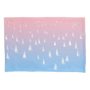 Racing sailboats in the open sea     pillow case