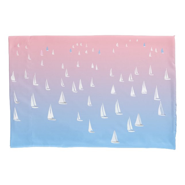 Racing sailboats in the open sea     pillow case (Front)