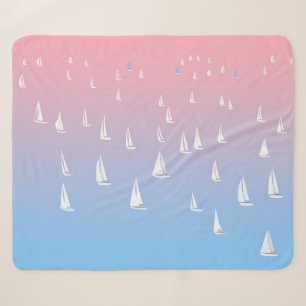 Racing sailboats in the open sea sherpa blanket