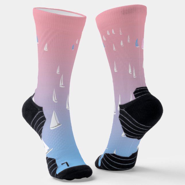 Racing sailboats in the open sea    socks (Angled)