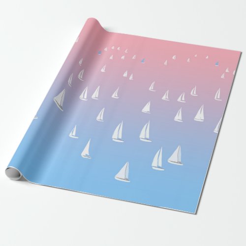 Racing sailboats in the open sea wrapping paper