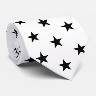Racing Silks White with Black Stars Derby Neck Tie