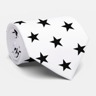 Racing Silks White with Black Stars Derby Neck Tie