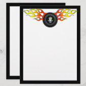 Racing Skull in Flaming Wheel (Front/Back)