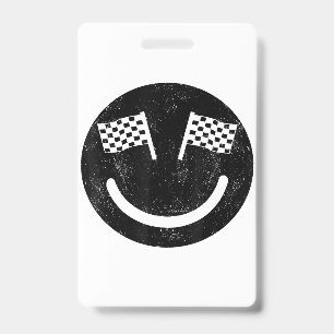 Racing smile for Race Car Parties Badge