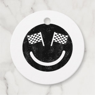 Racing smile for Race Car Parties Favor Tags