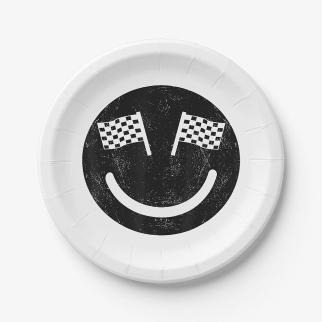 Racing smile for Race Car Parties Paper Plates (Front)