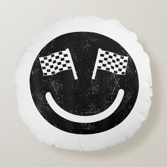 Racing smile for Race Car Parties  Round Pillow (Front)