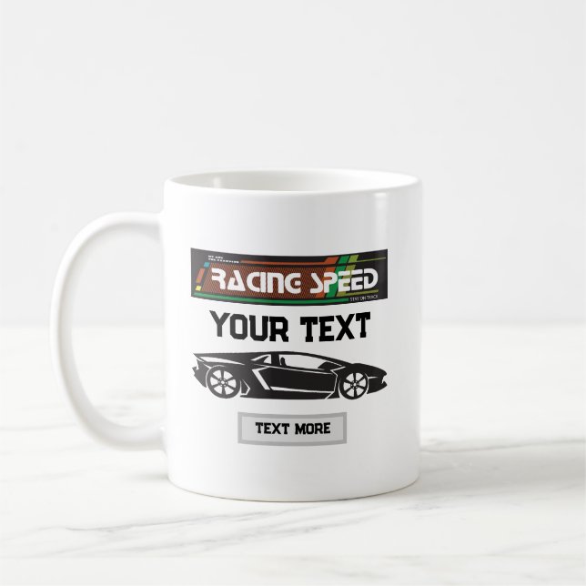 Racing Speed Car Design – Fast Motorsport Performa Coffee Mug (Left)