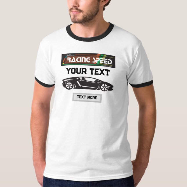 Racing Speed Car Design – Fast Motorsport Performa T-Shirt (Front)