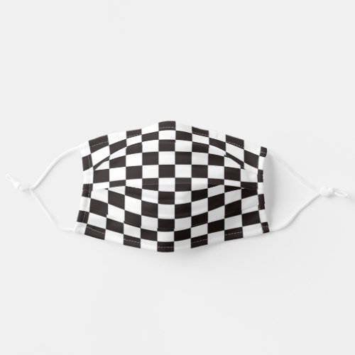 Racing Sports Fan Checkered Flag Black White Adult Cloth Face Mask