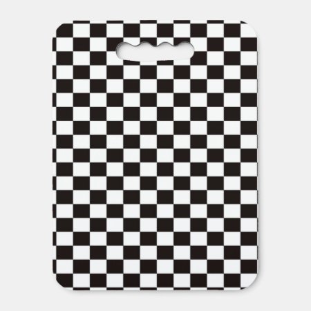 Racing Sports Fan Checkered Flag Black White Seat Cushion