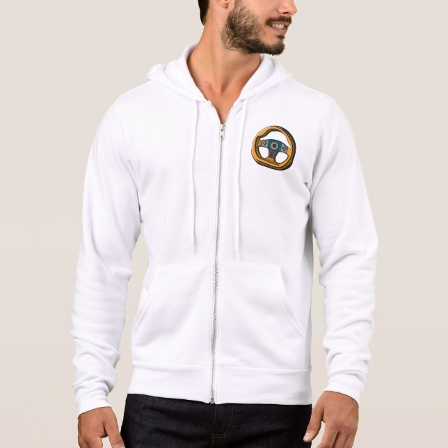 Racing Steering Wheel Controller Gamer Hoodie (Front)