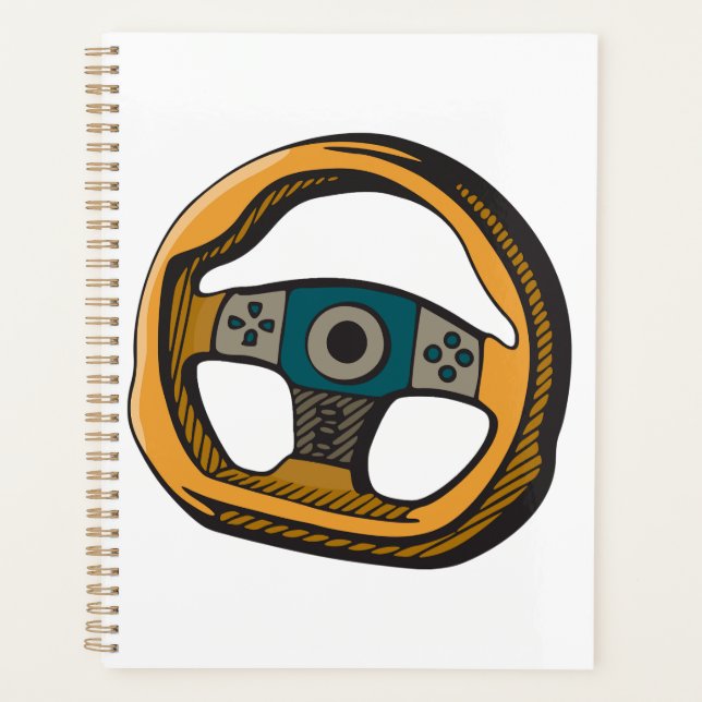 Racing Steering Wheel Controller Gamer Planner (Front)