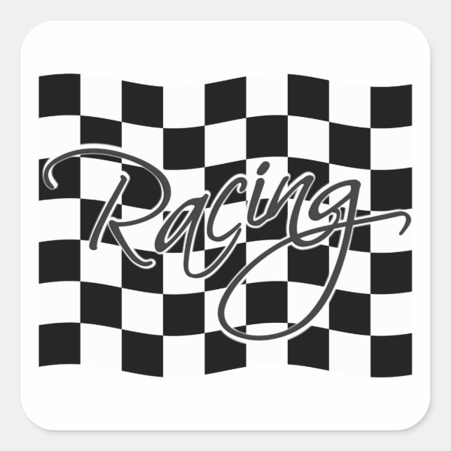 Racing stickers, customize square sticker (Front)