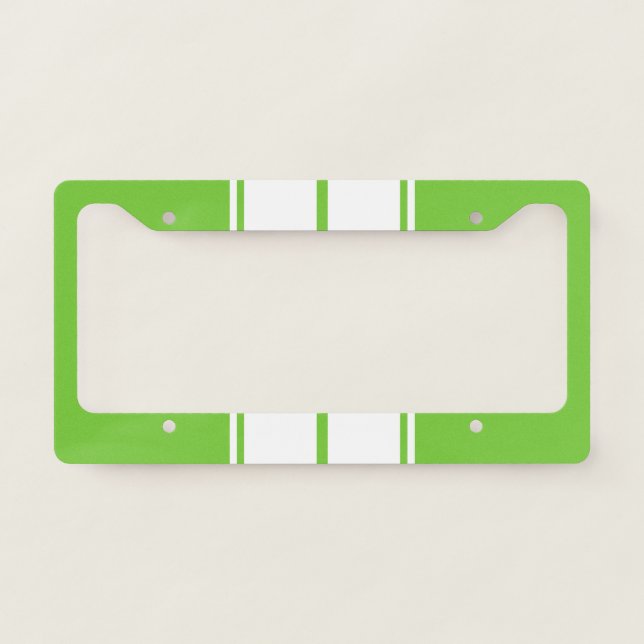Racing Stripe Plate Frame - Lime Green (Front)