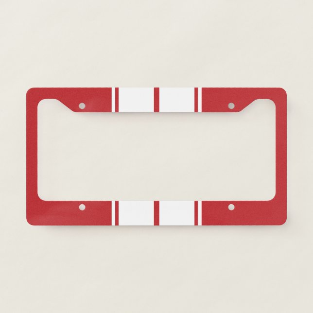 Racing Stripe Plate Frame - Red (Front)