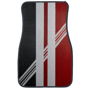 Racing Stripe Sport Car Floor Mats – Customizable