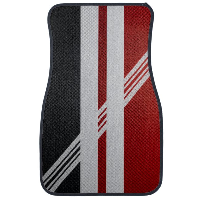 Racing Stripe Sport Car Floor Mats – Customizable (Front)