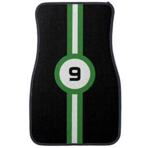 Racing Stripes Auto Floor Mats - green