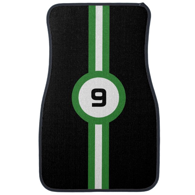 Racing Stripes Auto Floor Mats - green (Front)