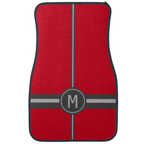 Racing Stripes Monogrammed Car Floor Mat