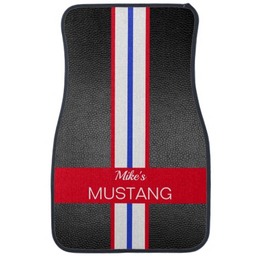 Racing Stripes Personalized Car Floor Mat