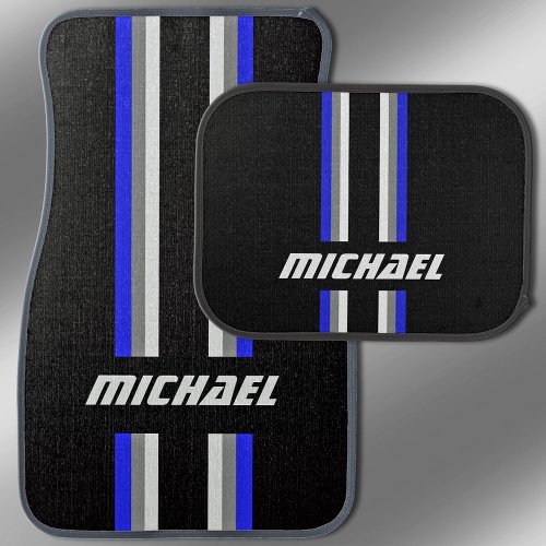 Racing Stripes Personalized Car Floor Mat