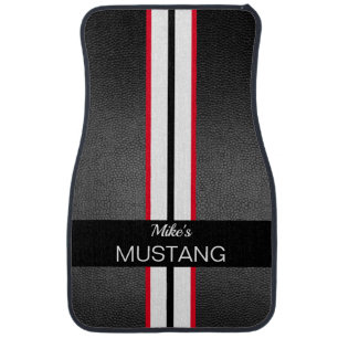Racing Stripes Personalized Car Floor Mat