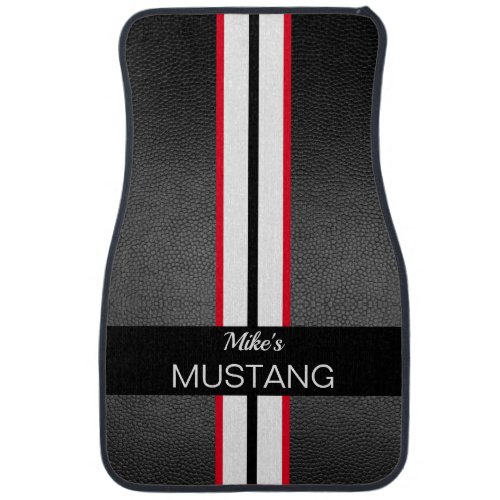 Racing Stripes Personalized Car Floor Mat