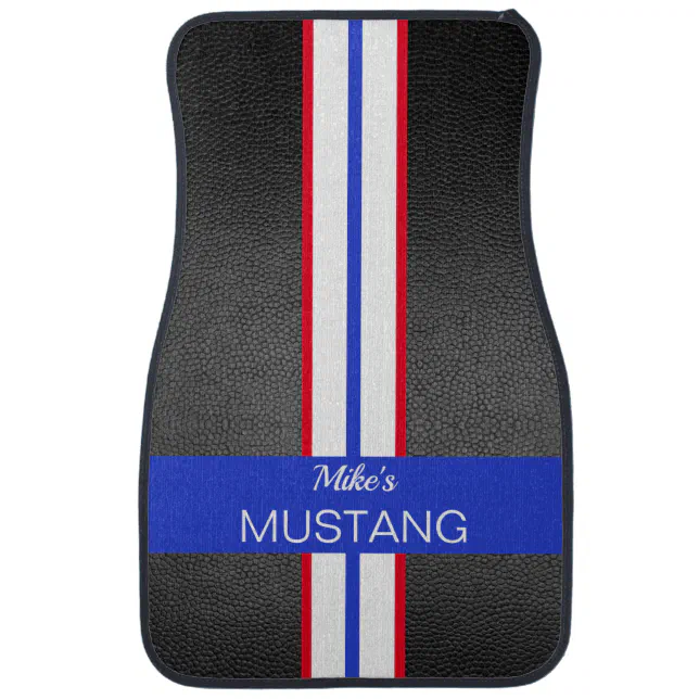 Racing Stripes Personalized Car Floor Mat | Zazzle