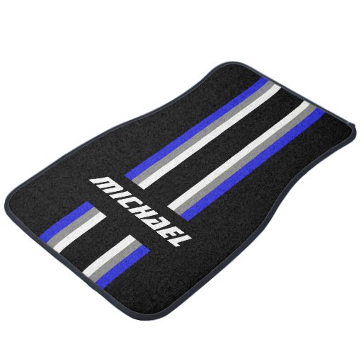 Racing Stripes Personalized Car Floor Mat | Zazzle