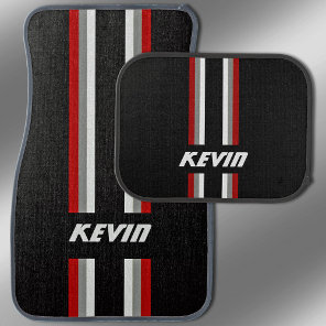 Racing Stripes Personalized Car Mat