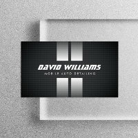 RACING STRIPES WHITE/BLACK Auto Detailing, Repair Business Card