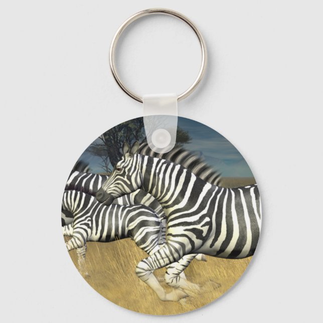 Racing Stripes - Zebra Keychain (Front)