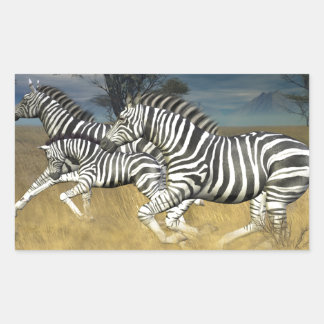 Racing Stripes - Zebra Rectangular Sticker