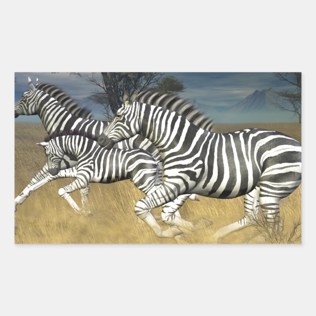 Racing Stripes - Zebra Rectangular Sticker (Front)