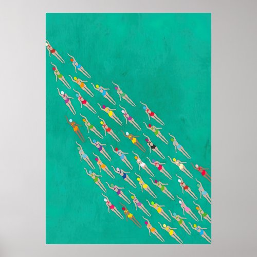 Racing Swimmers  Poster