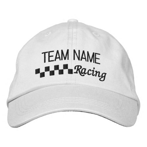 Racing Team Check Embroidered Baseball Cap