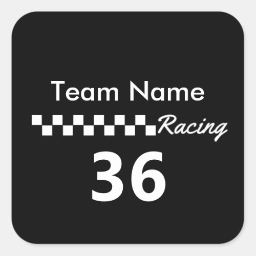 Racing Team Personalized Square Sticker