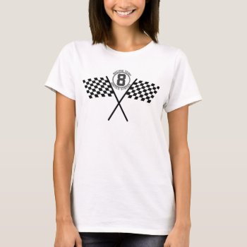Racing Team United States 8 With Racing Flags T-shirt by shirts4girls at Zazzle