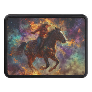 Racing the Flames - Cowgirl and Horse Hitch Cover