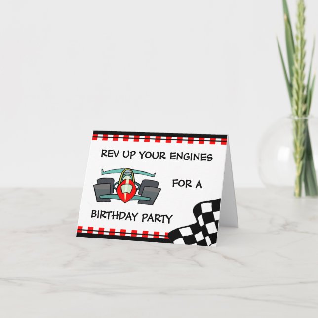 Racing Themed Birthday Invitations (Front)