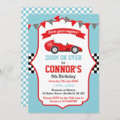 Racing themed birthday party invitation (Front/Back)