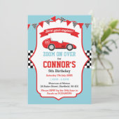 Racing themed birthday party invitation (Standing Front)