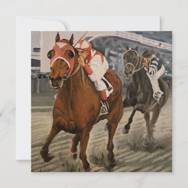 Racing Thoroughbred is the Winning Horse Holiday Note Card (Front)