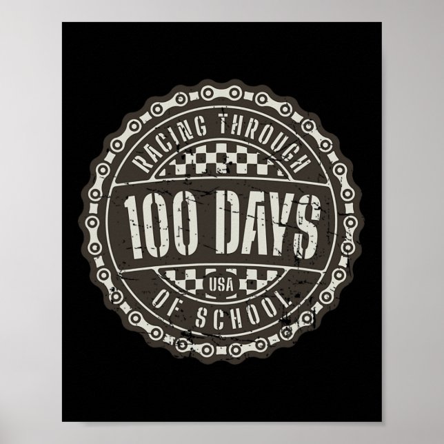 Racing Through 100 Days of School - Motorcycle Dir Poster (Front)