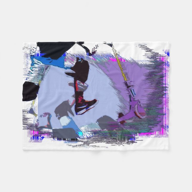 Racing To Scoot - Stunt Scooter   Fleece Blanket (Front (Horizontal))