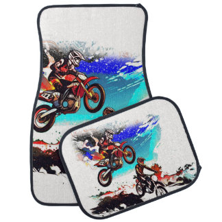 Racing To Win - Motocross Racers Car Floor Mat