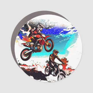 Racing To Win - Motocross Racers Car Magnet